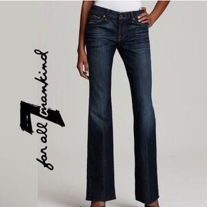 7 For All Mankind Women's Dark Blue A Pocket Flare Jeans size 29 Like New
